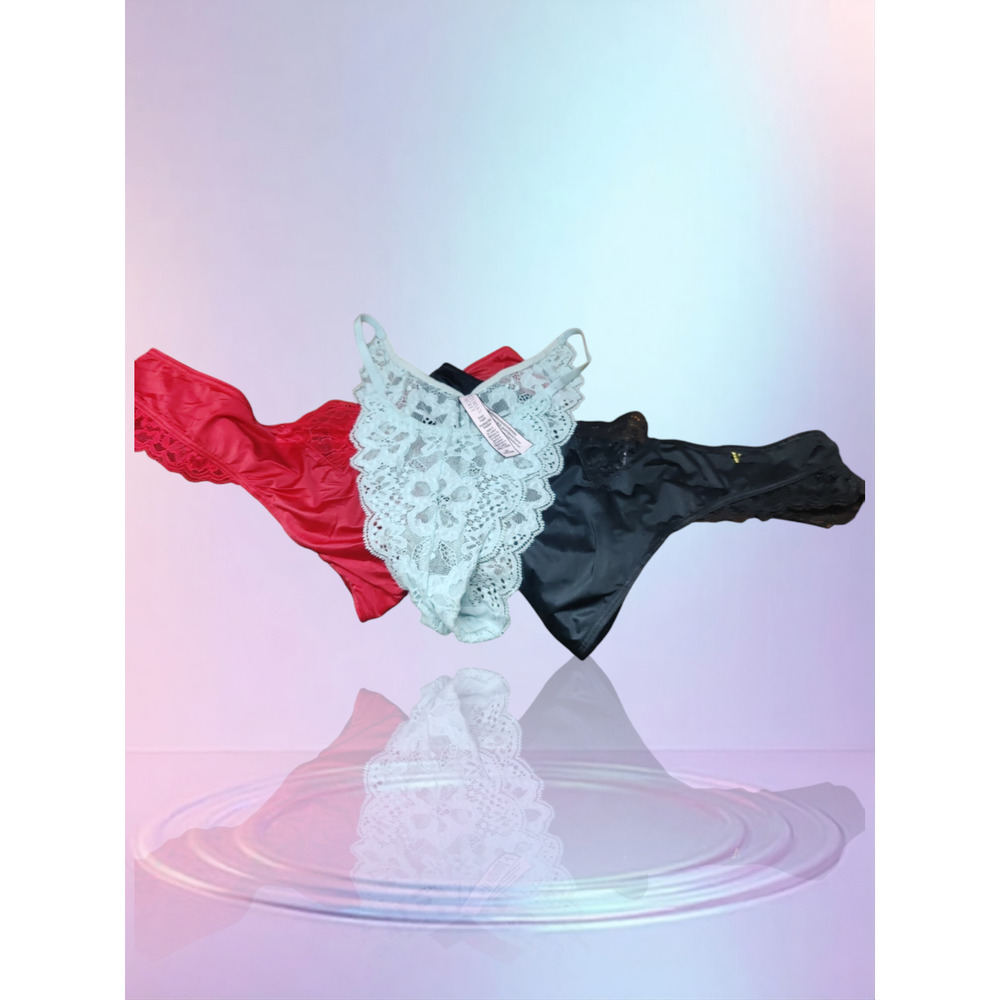 Victoria Secret-3 pair bundle panties-size medium, red/black/ and tan.